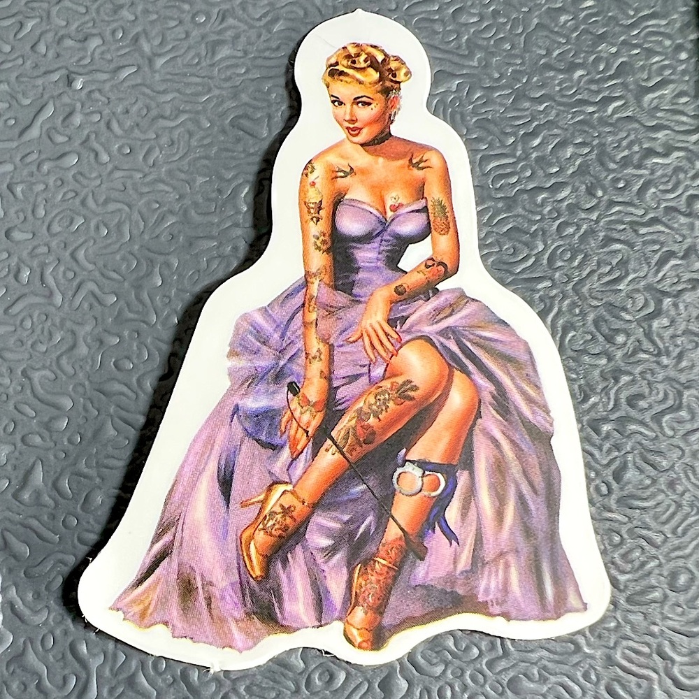 DOM Sexy Pinup Gorgeous Sticker Retro Vintage BomberGirl Ace Pilot